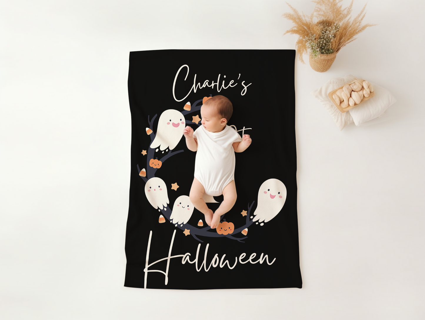 Retro Halloween Baby Blanket