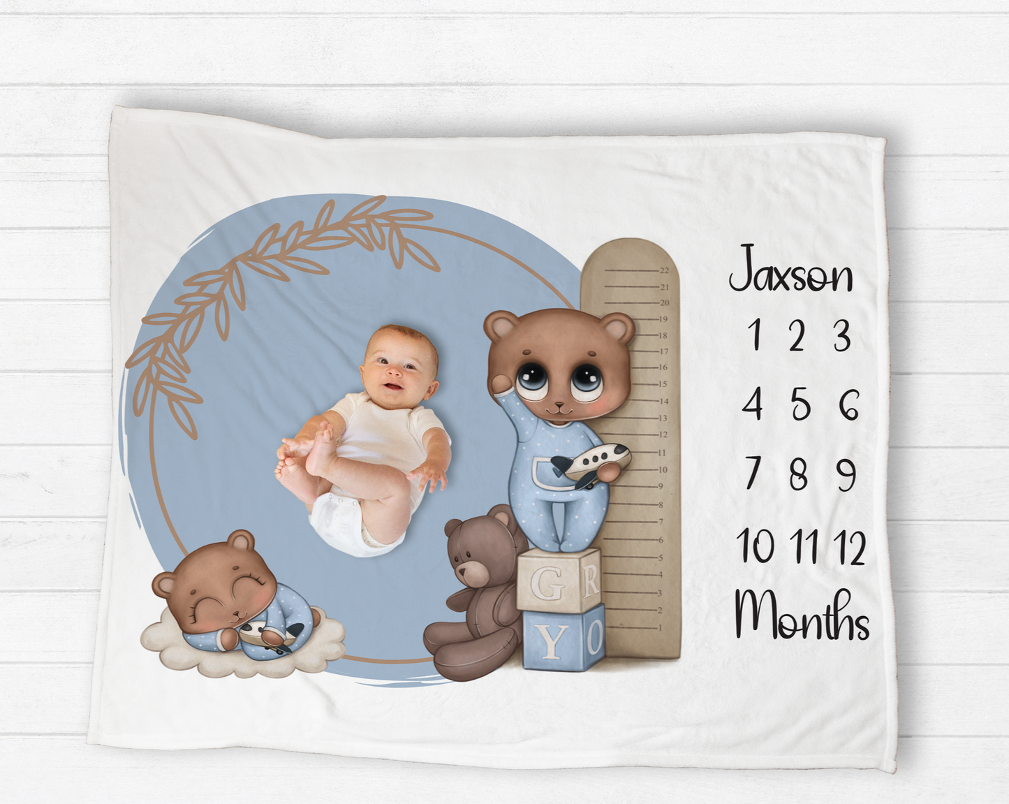 Baby Teddy Milestone Blanket