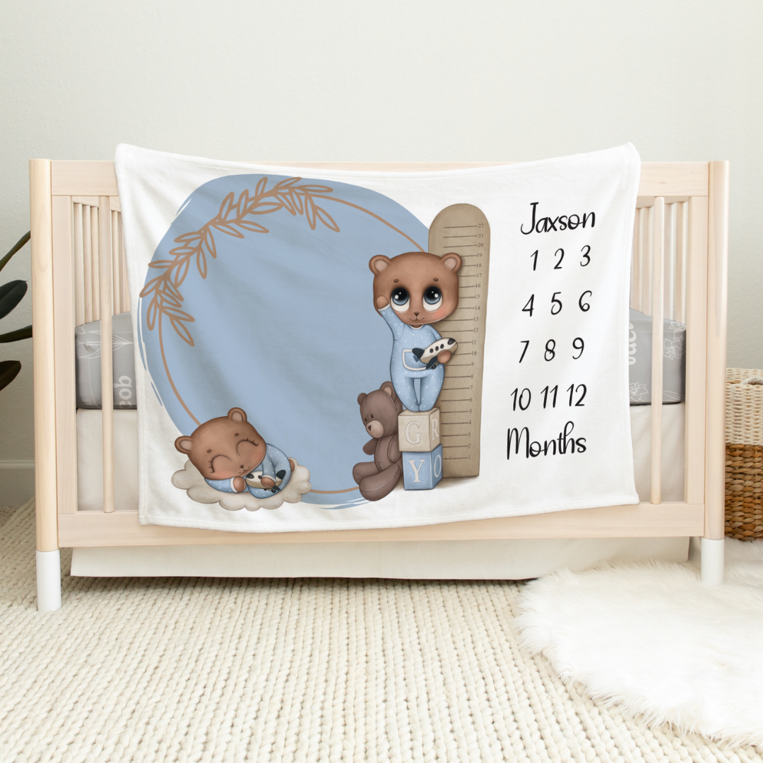 Baby Teddy Milestone Blanket