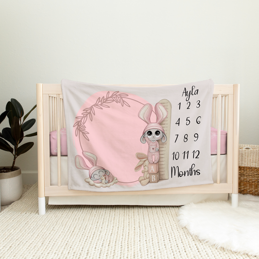 Baby Rabbit Milestone Blanket